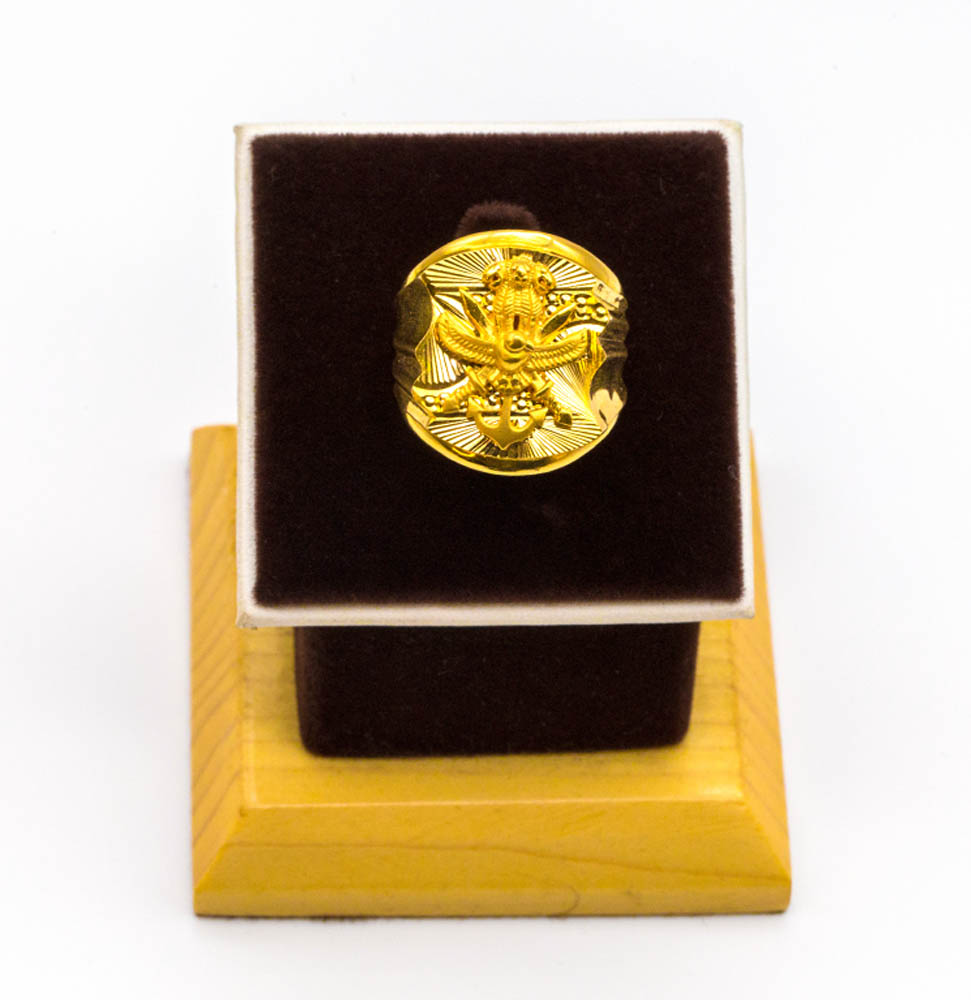 Manufacturer of Mens exclusive ashok stambh gold 22ct ring-mhr37 | Jewelxy  - 134484